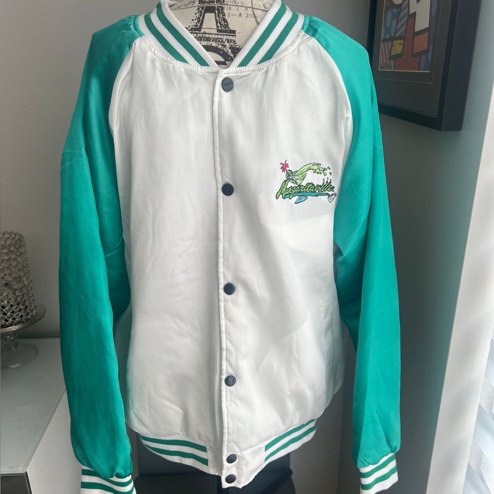 Margaritaville Embroidered Logo Satin Bomber Jacket Size XXL Fits Like A Large